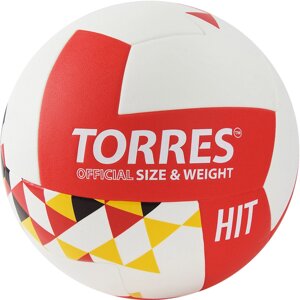 Мяч волейбольный Torres Hit V32055 р. 5 бело-красно-мультколор