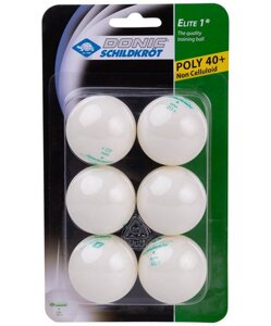 Мячи для настольного тенниса Donic Elite 1, 6 штук 618016 белый