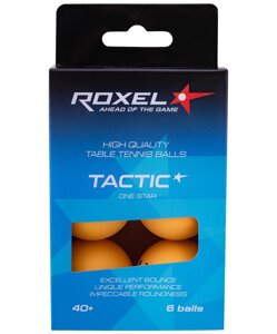 Мячи для настольного тенниса Roxel 1* Tactic, 6 шт, оранжевый