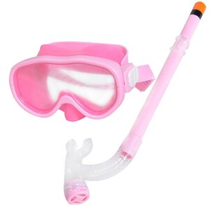 Набор для плавания маска+трубка Sportex E33114-6 розовый, ПВХ)