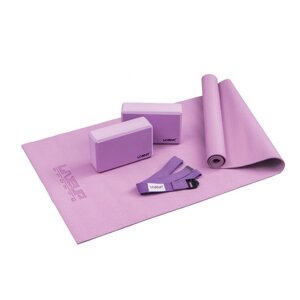 Набор для йоги (коврик, 2 блока, ремень) Liveup Yoga Set LS3240-VT фиолетовый