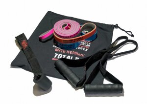 Набор из трех эспандеров Original Fit. Tools с аксессуарами в сумке FT-3COLOR-SET двухцветные