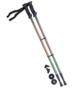 Палки для скандинавской ходьбы Berger Longway, 77-135 см, 2-секционные, темно-зеленый/оранж.