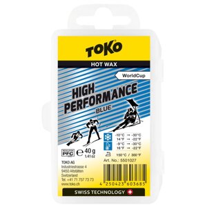 Парафин высокофтористый TOKO High Performance blue (10°С -30°С) 40 г. 5501027