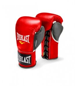 Перчатки боевые Everlast Powerlock 10 oz красный/серый 27110070000