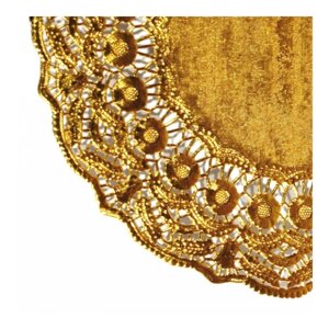 Салфетка ажурная золотая d 16,5 см, металлизированная целлюлоза, 100 шт Garcia De Pou | 305.07