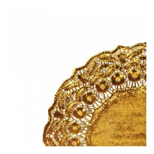 Салфетка ажурная золотая d 19 см, металлизированная целлюлоза, 100 шт Garcia De Pou | 305.09