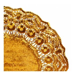 Салфетка ажурная золотая d 27 см, металлизированная целлюлоза, 100 шт Garcia De Pou | 305.15