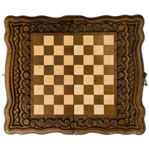 Шахматы + нарды резные Haleyan Бриз 30