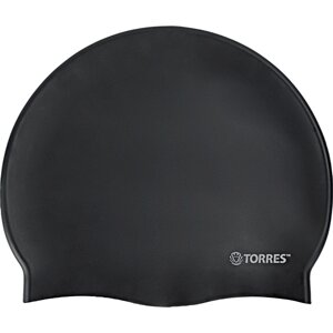 Шапочка для плавания Torres Flat, силикон SW-12201BK черный