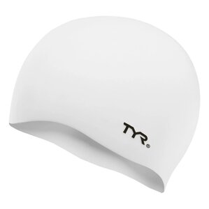Шапочка для плавания TYR Wrinkle Free Silicone Cap, LCSO-100, белый, силикон