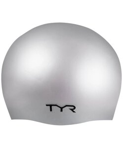Шапочка для плавания TYR Wrinkle Free Silicone Cap, силикон, LCS\040 серебристый