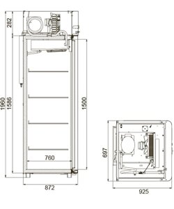 Шкаф холодильный Polair CM107‑Sm Alu