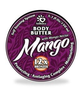 SOLBIANCA Масло твердое с маслом манго, маслом карите и бронзаторами для загара в солярии / Mango 150 мл