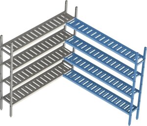 Стеллаж модульный Polair Load. Me Poly 18AL. 4PP40.16C, доп. угловой