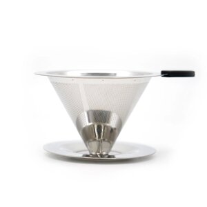 Воронка фильтр для заваривания кофе, пуровер (дриппер) 1 чашка нерж Barbossa | 4D-45W. 1000