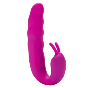 Aphrodisia Ribbed Dual Stimulator вибратор кролик для точки G, 17.1х3.4 см (розовый)