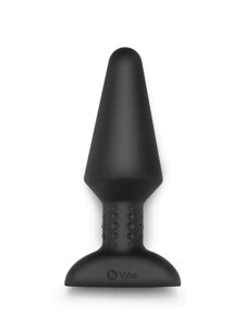 B-Vibe Rimming Plug XL - Большая анальная пробка с вибрацией и пультом ДУ, 16х5.5 см