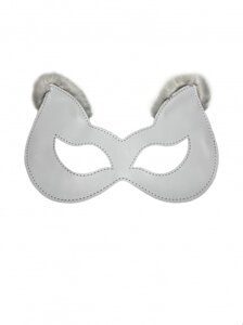 БДСМ арсенал маска с ушками из натуральной кожи, белый)