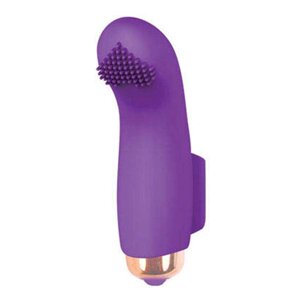 Классный силиконовый вибратор насадка на палец, 7 см - Sweet Toys (фиолетовый)