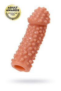 KOKOS - Насадка на пенис с дополнительной стимуляцией, 14,7 см (телесный)