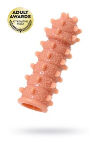 KOKOS - Насадка на пенис с дополнительной стимуляцией рельефная, 12,7 см (телесный)
