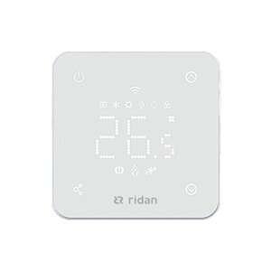 Комнатный термостат Ридан RSmart-FW с Wi-Fi подключением 230V, встраиваемый, белый