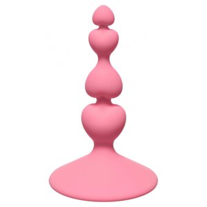 Lola Games Sweetheart Plug силиконовая анальная пробка ёлочка, 10х2.3 см (розовый)