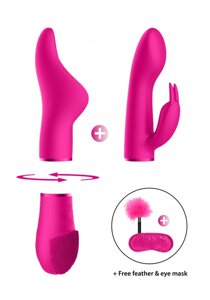 Набор Switch Pleasure Kit #1 набор из универсальной базы, двух взаимозаменяемых насадок, маски для глаз и пуховки, розовый)