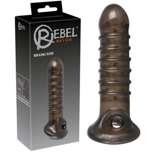 Насадка на пенис стимулирующая с утяжкой для мошонки Penis Sleeve от Orion, 18 см