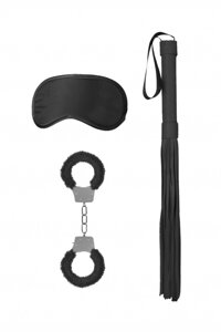 Ouch! Introductory Bondage Kit #1 набор БДСМ аксессуаров: наручники, плеть и маска (чёрный)
