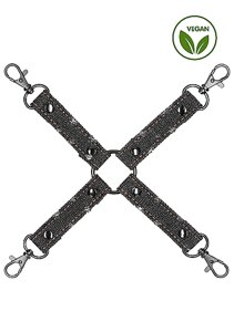 Ouch! Roughend Denim Style крестообразный фиксатор для наручников и наножников, 25 см (чёрный)
