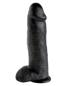 PipeDream King Cock 12 огромный фаллос с мошонкой и присоской, 31х7.5 см (черный)