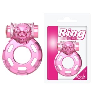 Pretty Love Pink bear - Эрекционное виброкольцо, 5х3,5 см (розовый)