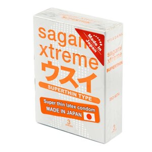 Sagami Xtreme - Презервативы ультратонкие, 3 шт