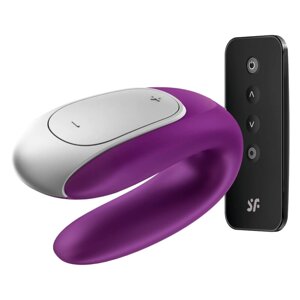 Satisfyer Double Fun - Вибратор для двоих с возможностью управления через пульт и приложение, 9.3х4.2 см (фиолетовый)