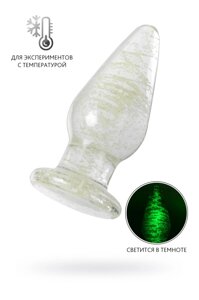 Sexus Glass - Анальная пробка светящаяся в темноте, 9,8 см (зеленый)