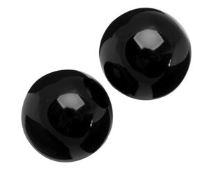 Sexus Glass - Чёрные вагинальные шарики из стекла, 2.5 см