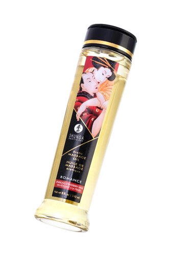 Shunga Romance - натуральное возбуждающее массажное масло, 240 мл (клубника и шампанское)