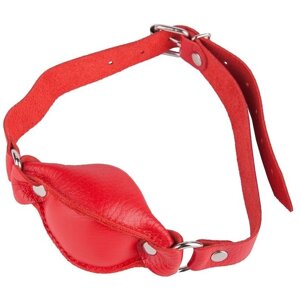 СК-Визит - Кожаный кляп с силиконовым шариком, 3.5 см (красный)