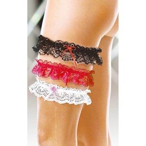 SoftLine Garter 7401 - широкая подвязка на ногу, S-M-L, чёрный)