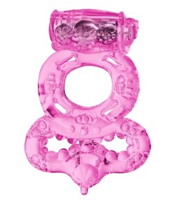 ToyFa - Розовое эрекционное кольцо с вибратором и подхватом, 2 см
