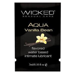 Wicked Aqua Vanilla Bean - Оральный лубрикант на водной основе с ароматом ванили, 3 мл