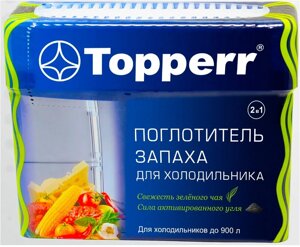 Аксессуар для холодильников Topperr 3118 Поглотитель запаха для холодильника (Зеленый чай/уголь)