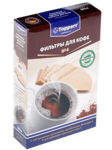 Аксессуар для кофемашины Topperr 3014 Фильтры бумажные N4 (100шт), неотбеленные