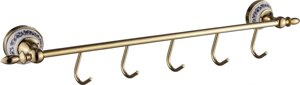 Аксессуар для ванной Savol S-06875B Планка с крючками (5 крючков)