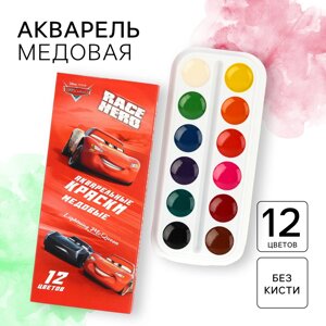 Акварель медовая 12 цветов в картонной коробке, без кисти,