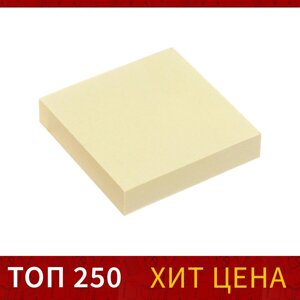 Блок с липким краем 51 мм х 51 мм, 100 листов, пастель, желтый