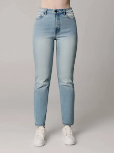 Брюки джинсовые Джинсы size plus оксидной варки с высокой посадкой CON-530