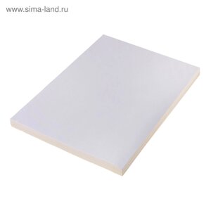 Бумага а4, 50 листов, 80 г/м, самоклеящаяся, белая глянцевая